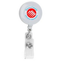 30" Cord Round Retractable Badge Reel w/ Rotating Alligator Clip Backing&Badge Holder (Vinyl label)